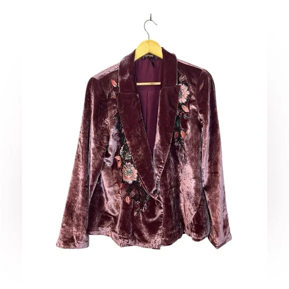 Free People Purple Velvet Blazer - Picture 5 of 12